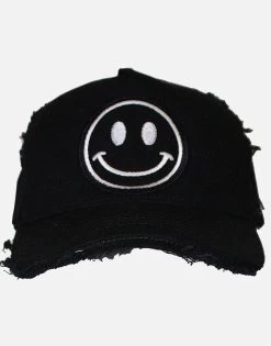 Jilly Happy Patch -dress and personal adornment lauren moshi happy face trucker hat 9030 CNV 1P1 BBLK 01