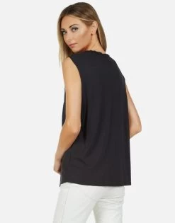 Kel X Moshi Lightning Skull -dress and personal adornment lauren moshi iconic moshi lightning skull scoop neck muscle tank 2190 TNC 13444 ONYX 06