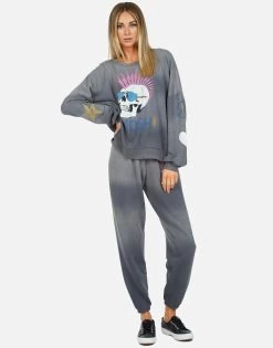 Brynn Lightning Skull -dress and personal adornment lauren moshi iconic moshi lightning skull sweatpant 092 CCF 33446 FDGPHT 03