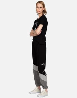 Charlene Inner Peace Sign -dress and personal adornment lauren moshi inner peace sign color block sweatpants 4110 HGT 33345 BKCHHG 03
