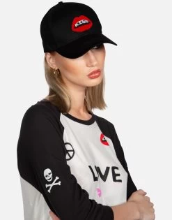 Bay Kiss Lip -dress and personal adornment lauren moshi kiss lip patch canvas hat 9113 CNV 1P134 BLK 02