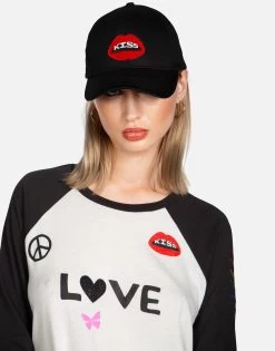 Bay Kiss Lip -dress and personal adornment lauren moshi kiss lip patch canvas hat 9113 CNV 1P134 BLK 03