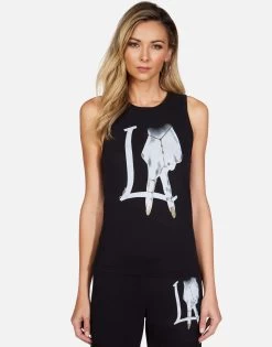 Ashlin LA Peace Finger 19 Ashlin LA Peace Finger -dress and personal adornment lauren moshi la peace finger fitted tank tee 2245 VCT 13155 BLK 01