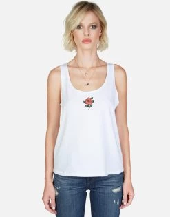 Magnolia Lightning Stem Rose -dress and personal adornment lauren moshi lightning stem rose tank white 2285 CTT 1E80 WHT 01