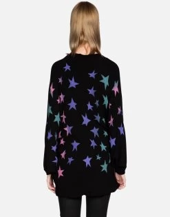 Isla Ombre Stars -dress and personal adornment lauren moshi ombre stars cardigan wrap 1058 BRH 33367 BLK 03