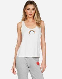 Magnolia Rainbow Skull Cloud -dress and personal adornment lauren moshi rainbow skull cloud classic scoop neck tank 2285 CTT 13203 MLK 05