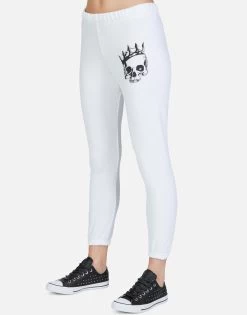 Alana Royal Skull -dress and personal adornment lauren moshi royal skull crop sweatpant 4035 FTL 13089 WHT 03