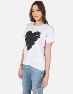 Croft Scribble Heart -dress and personal adornment lauren moshi scribble heart tee 2213 CTT 12834 WHT 02