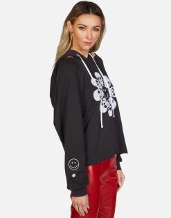 Autumn Happy Skull Flower -dress and personal adornment lauren moshi skull flower pullover hoodie 1347 FTL 13142 ONYX 03