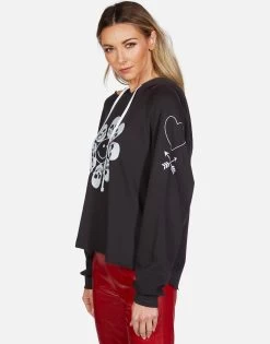 Autumn Happy Skull Flower -dress and personal adornment lauren moshi skull flower pullover hoodie 1347 FTL 13142 ONYX 04