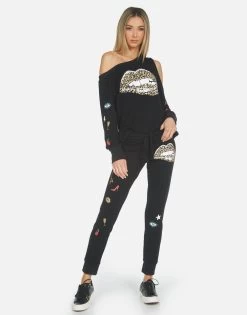 Jess Leopard Lip 18 Jess Leopard Lip -dress and personal adornment lauren moshi slim jogger jess leopard lip made in los angeles usa 4074 MSF 14294 BLK 07