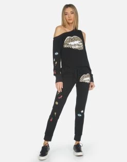 Jess Leopard Lip 19 Jess Leopard Lip -dress and personal adornment lauren moshi slim jogger jess leopard lip made in los angeles usa 4074 MSF 14294 BLK 08