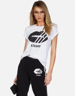 Croft Striped Mouth Kisses -dress and personal adornment lauren moshi striped mouth kisses classic ss tee 2213 CTT 13218 WHT 09