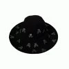 Adina- Bucket Hat W/ Crystal Mini Cross Bone Skulls