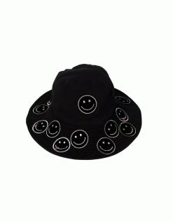 Adina- Bucket Hat W/ Happy Face Patches